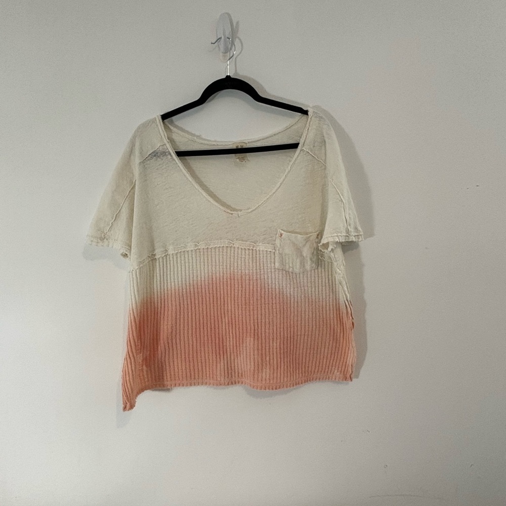 We the Free Size Small Oversized Cropped Ombré Short Sleeve Shirt Tshirt Casual